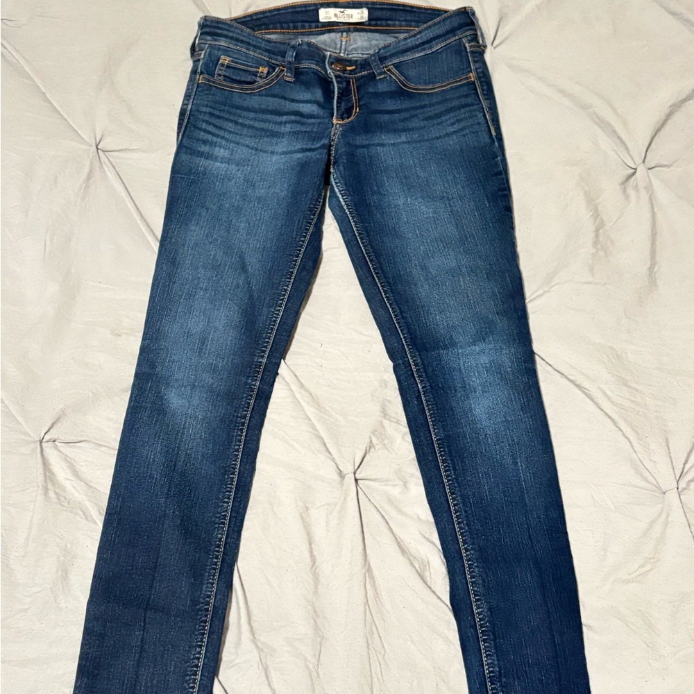 Hollister Women's Deep Blue Skinny Jeans